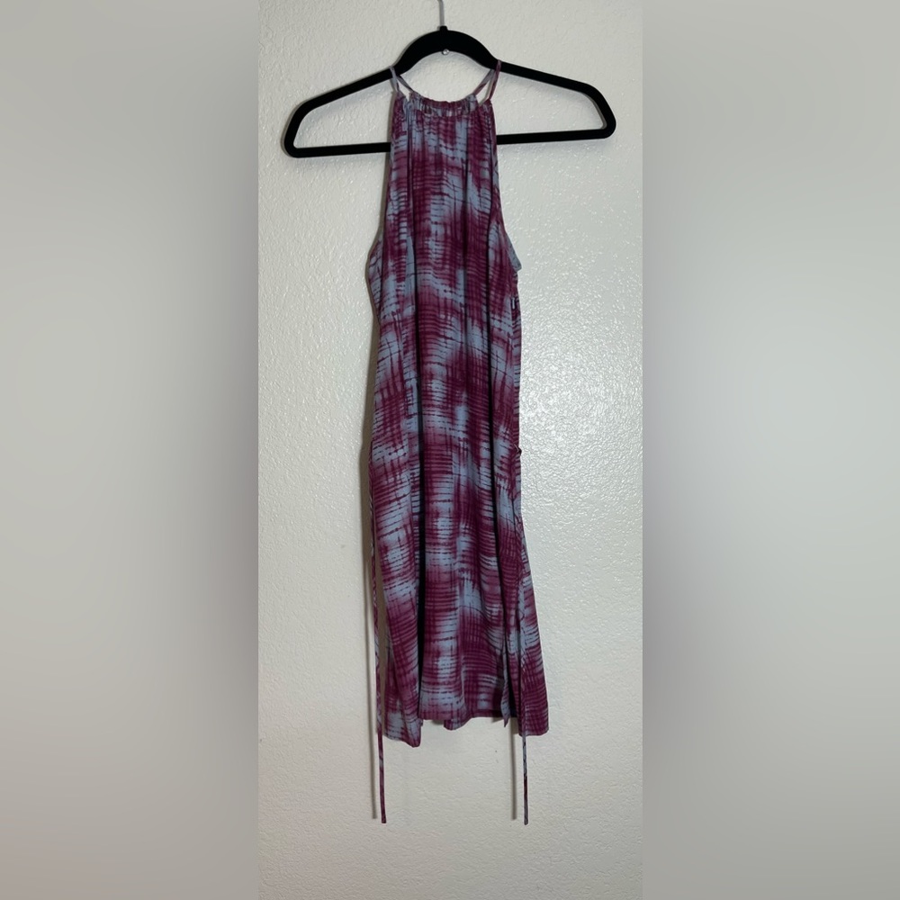 A/X ARMANI EXCHANGE💜SILK PLAID HALTER DRESS Sz 2